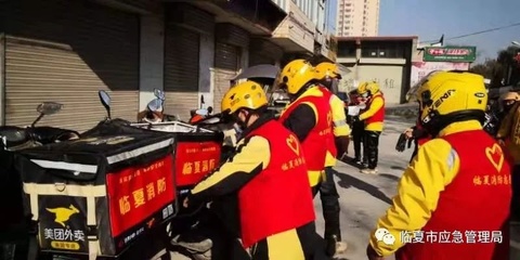 临夏美团外卖骑手化身“消防志愿者”助理119消防宣传活动
